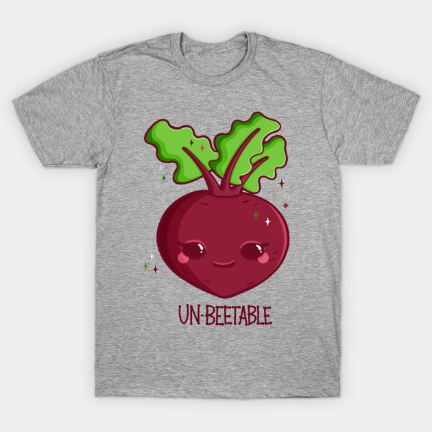 Cute “UN-BEETABLE” happy kawaii beet T-Shirt by CyndiCarlson